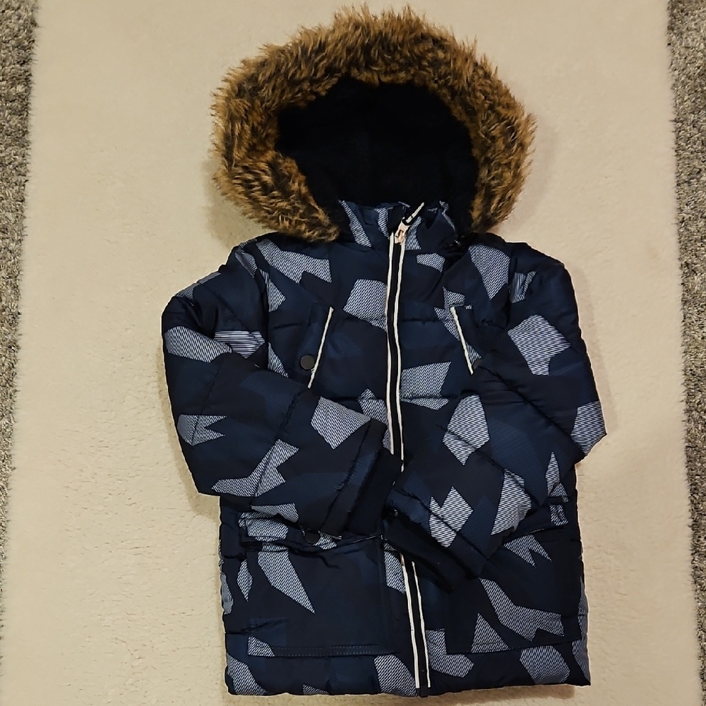 Boys Winter Jacket with Faux Fur Hood
